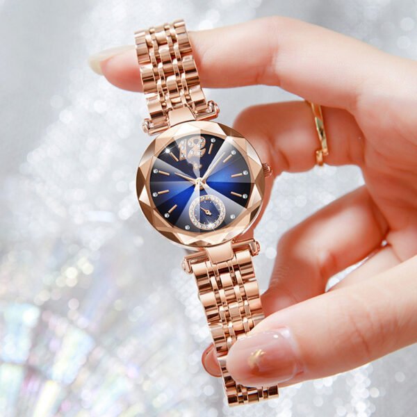 Women's Fashionable Multi-pronged Gradient Glass With Diamond Face Watch - Image 4