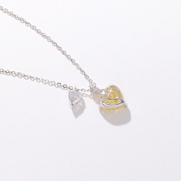 Heart Necklace Cold Wind Simple Personality Yellow Diamond - Image 4