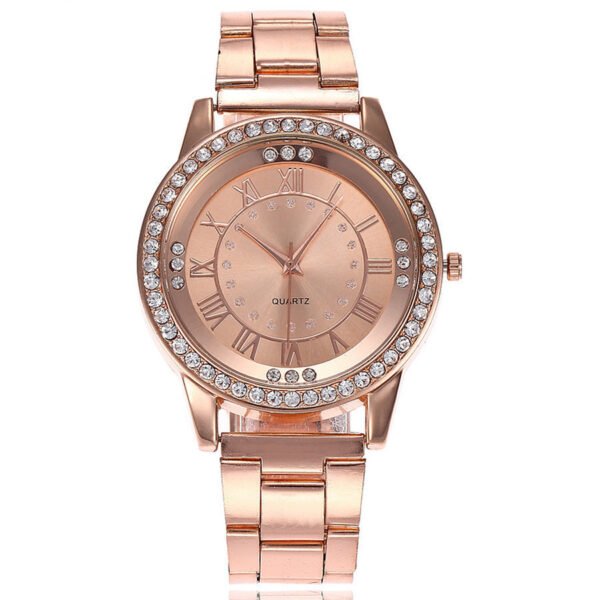 Vansvar Brand Rose Gold Watch Luxury Women Dress Rhinestone Quartz Watch Casual Women Stainless Steel Wristwatches Female Clock - Image 6