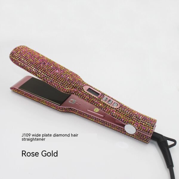 Wide Plate Inlaid Rhinestone Quartz Hair Straightener High Temperature Titanium - Image 6