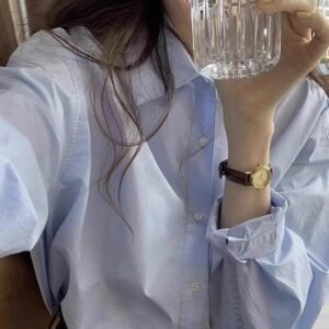 White Cotton Shirt Women's Long Sleeve