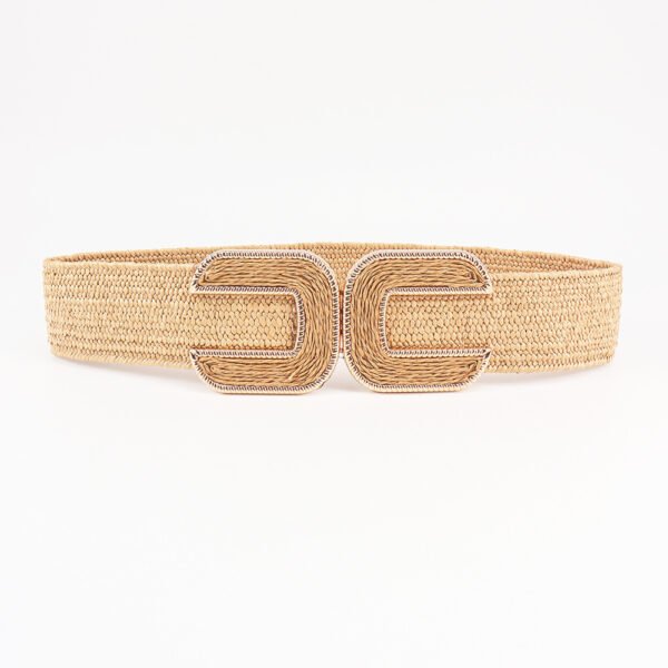 Elastic Waistband Women's Design Sense Niche Straw Elastic - Image 6
