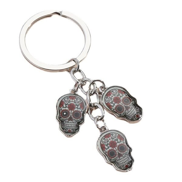 Hot Selling Dripping Oil Alloy Colorful Owl Ladybug Dark Flower Ghost Face Keychain Bag Ornaments - Image 3