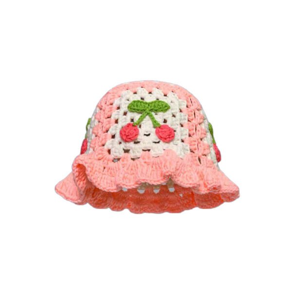 Retro Hollow Flower Handmade Knitted Hat Women - Image 6