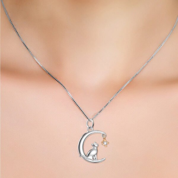 Moon Cat Pendant Necklace - Image 3