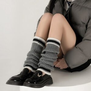 Gray Women's Spring And Autumn Bunching Socks Hot Girl Autumn And Winter