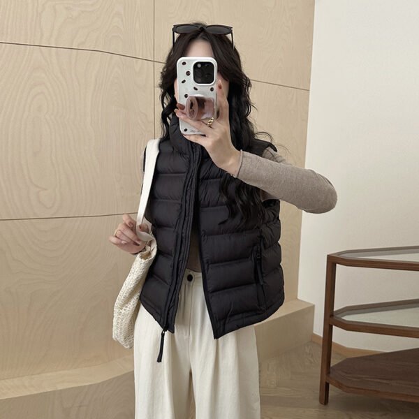 Autumn And Winter  Stand Collar Short Cotton Waistcoat - Image 6