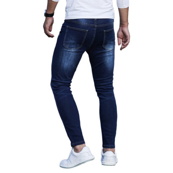 Men's Blue Stretch Skinny Denim Pants - Image 4