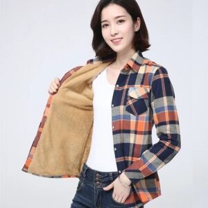 Cold Protection Plaid Long-sleeved coat