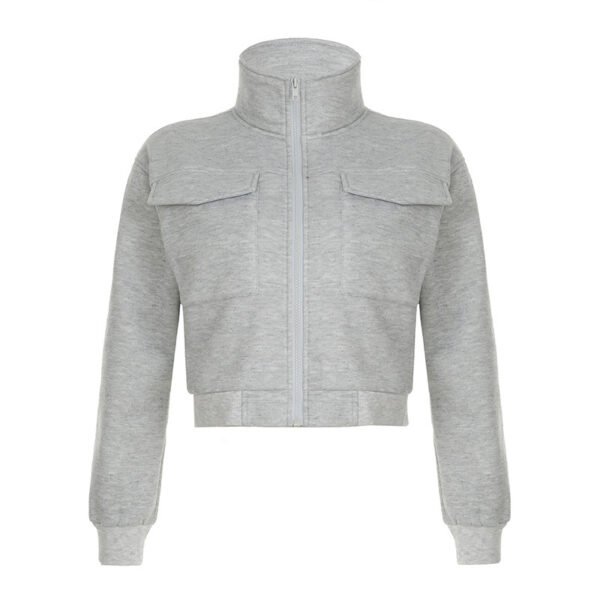 New Pure Color Slimming Loose Short Hot Girl Turtleneck Coat - Image 5