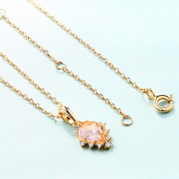 S925 Silver Plated Natural Crystal Geometric Pendant Women - Image 3