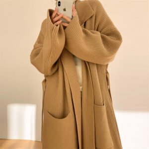 Long Thickened Sweater Women's Coat Loose Knitted Cardigan
