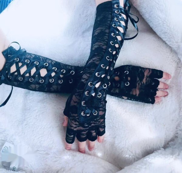 Beautiful Personality Lace Strap Gloves - Image 6