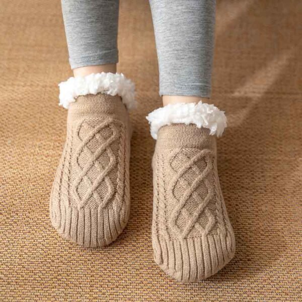 Winter Knitted Plush Floor Socks Home Warm Non-slip Carpet Socks Women - Image 9