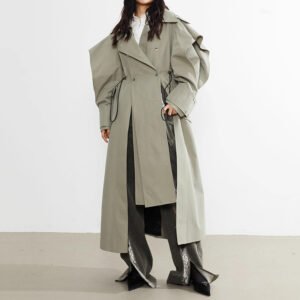 Elastic And Waisted Profile Trench