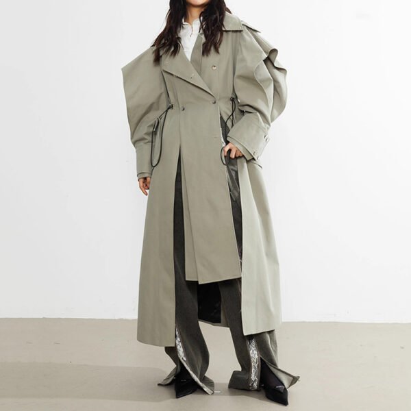 Elastic And Waisted Profile Trench