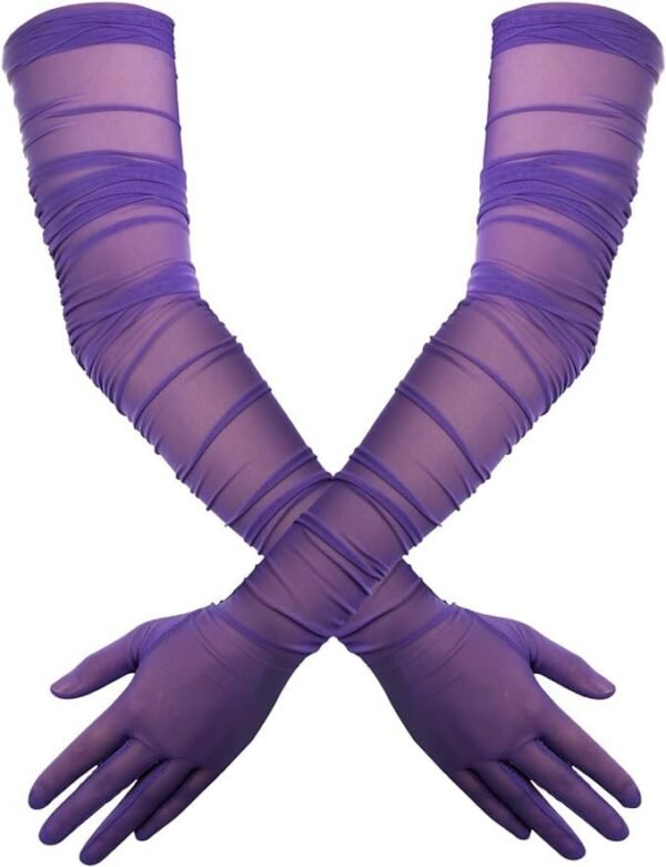 Women's Elegant Long Opera Gloves Mesh Gauze - Image 5