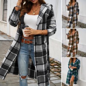 Contrast-Color Hooded Jacket