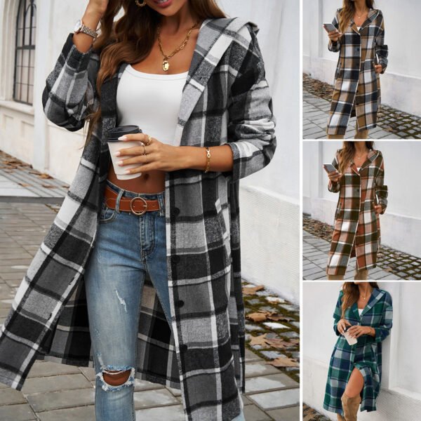 Contrast-Color Hooded Jacket