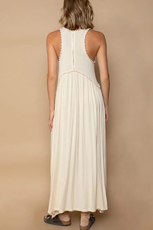 POL Sleeveless Back Zipper Front Slit Maxi Dress - Image 3