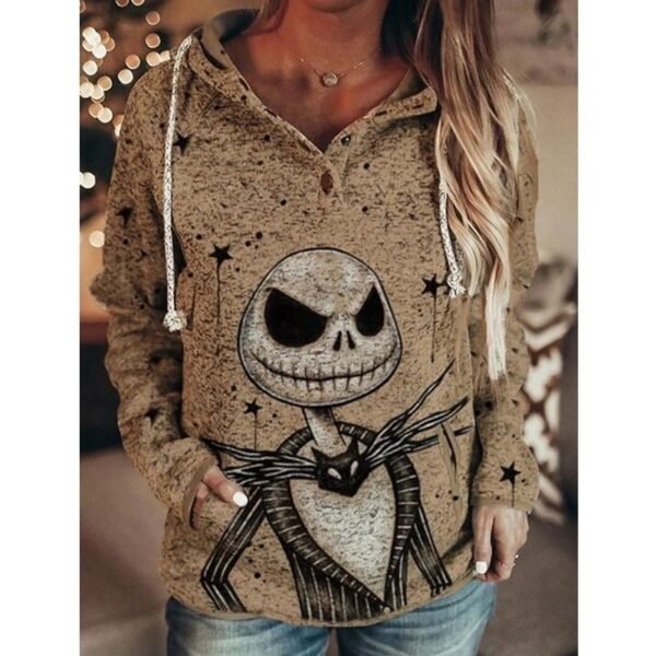 Autumn And Winter Gray Printing Women's Sweater - Image 9