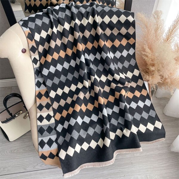 Cashmere-like Skin-friendly Short Tassel Scarf - Image 6
