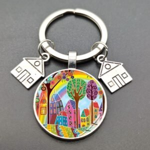 Crystal Glass Keychain Pendant Creative Letters