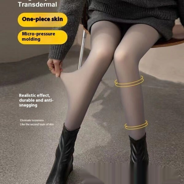 One Piece Translucent Pants With Bare Legs And Thickened Velvet - Image 5