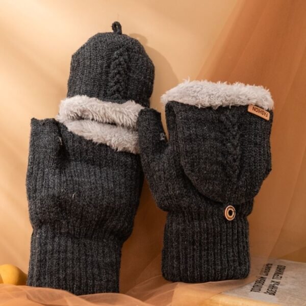 Men's Flip Knitting Wool Gloves Students Warm-keeping - Image 4