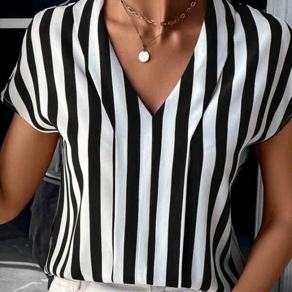 Striped Loose Printed Top For Women - Image 3