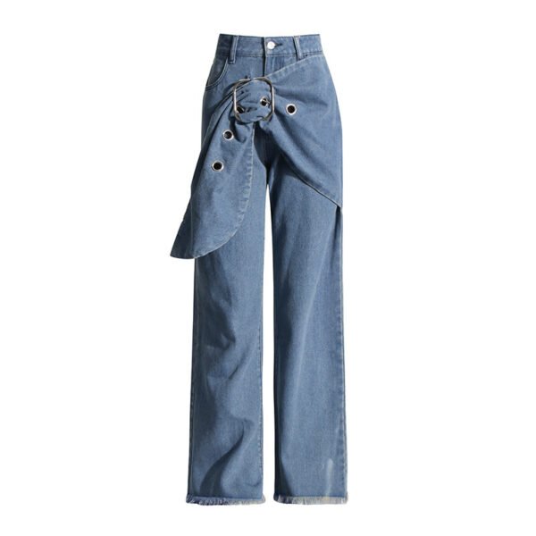 Casual Style Wide-leg Pants New Patchwork Belt - Image 5