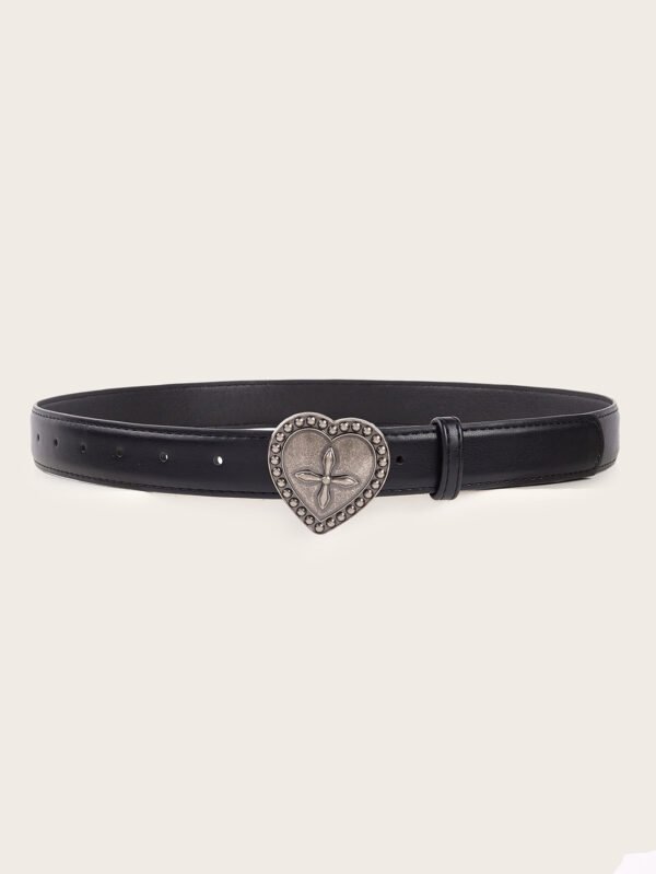 Metal Heart Snap Vintage Women's Belt - Image 3