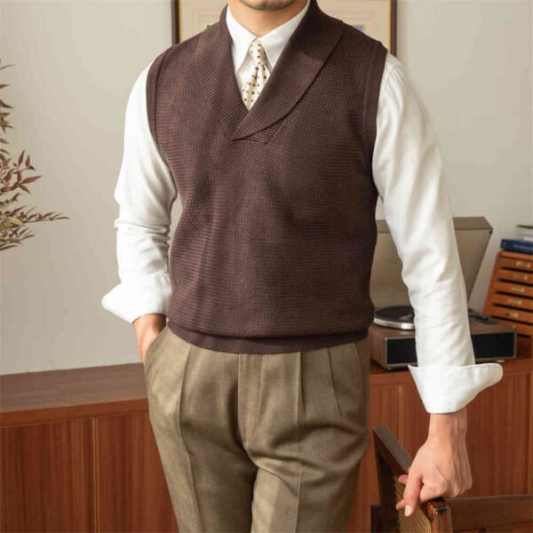 Casual Retro Warm Sweater Vest - Image 2