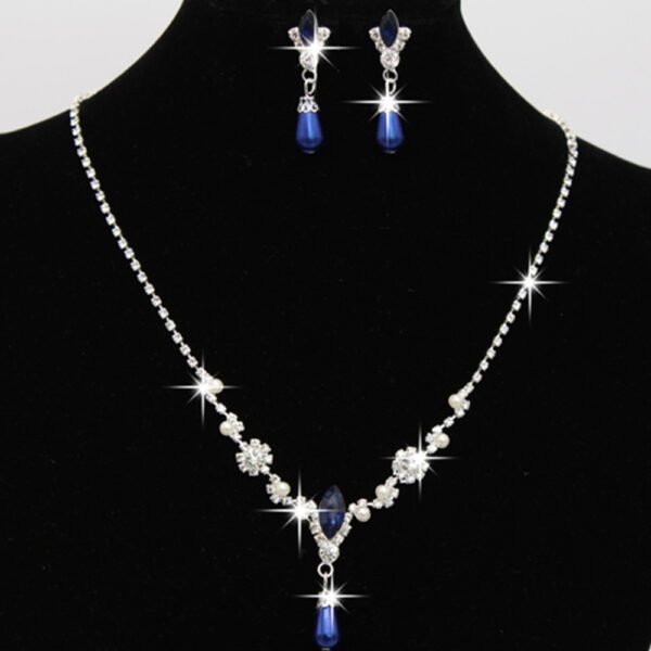 Europe And The United States Personality Dropspearl Necklace, Earrings Set Wholesale Bridal Necklace 8633 - Image 4