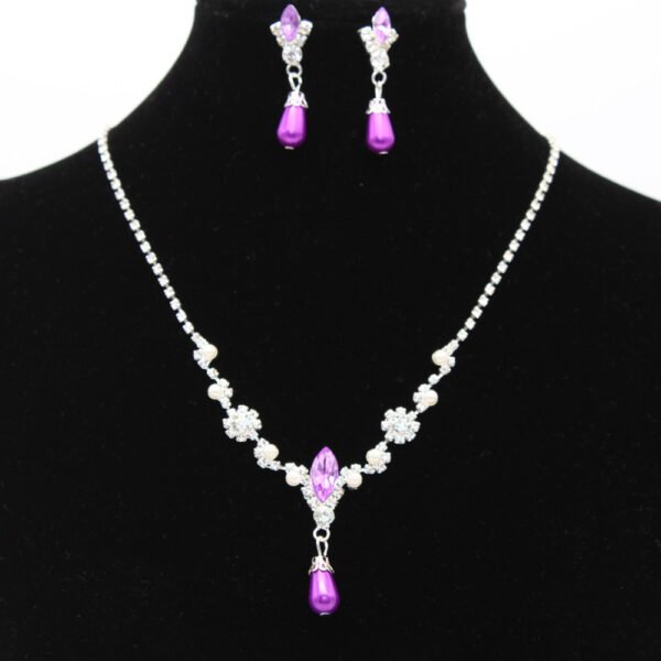Europe And The United States Personality Dropspearl Necklace, Earrings Set Wholesale Bridal Necklace 8633 - Image 5
