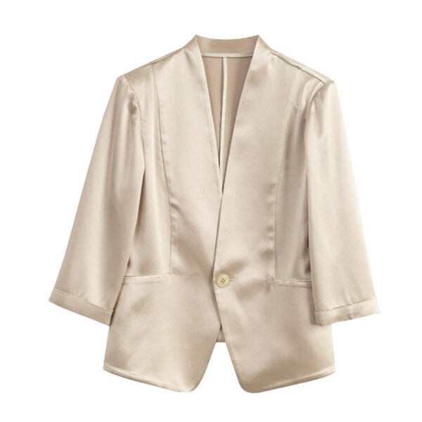 Spring New Elegant V-neck 34 Sleeves Coat For Women - Image 5