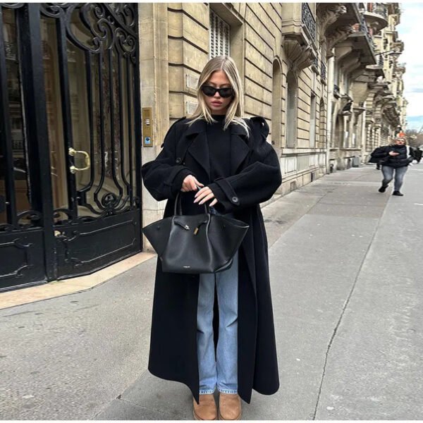 Spring Women's Trench Elegant Lapel Large Coat - Image 9
