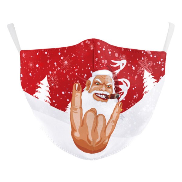 Christmas Beard Digital Printing Double Layer Dustproof Mask - Image 5