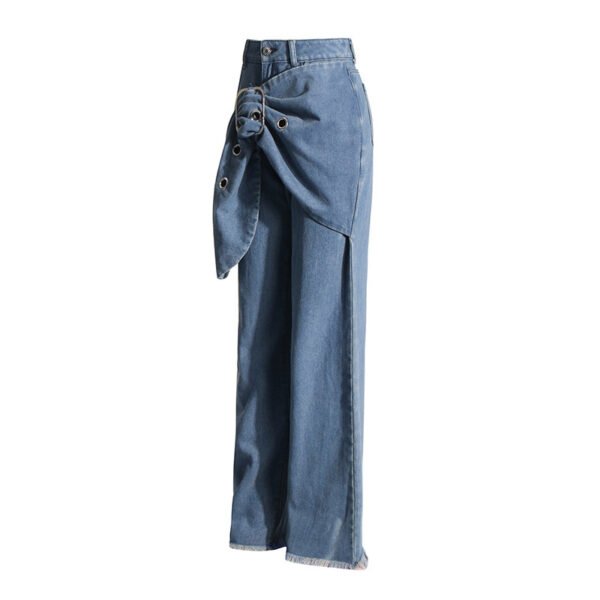 Casual Style Wide-leg Pants New Patchwork Belt - Image 3
