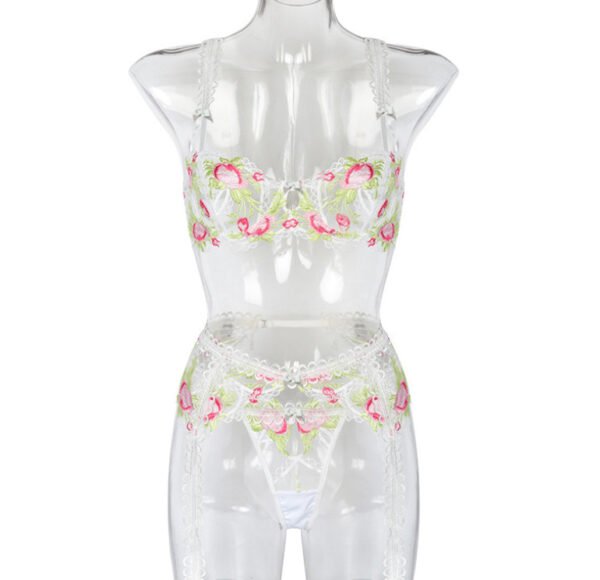 DA 5582b Bowknot Embroidered Lace Floral Lingerie Set - Image 5