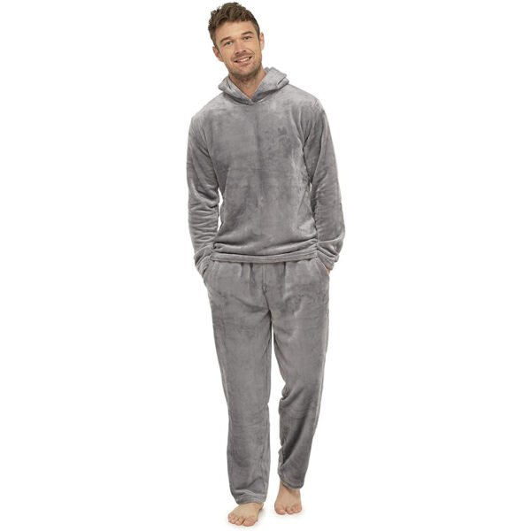 Flannel Grey Simple Home Men's Pajamas - Image 3