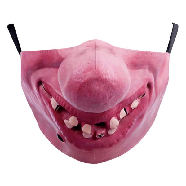 Halloween Digital Printing Funny Face Double-layer Dust Mask - Image 2