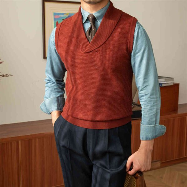 Casual Retro Warm Sweater Vest - Image 4
