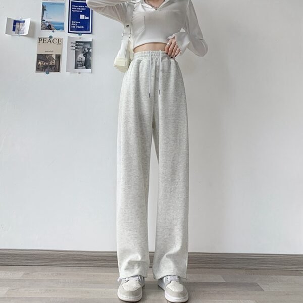 Straight Wide Leg Men's Knitted Track Sweatpants - Image 7