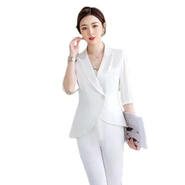 White Collar Fashion Small Suit Half Sleeve - Image 5