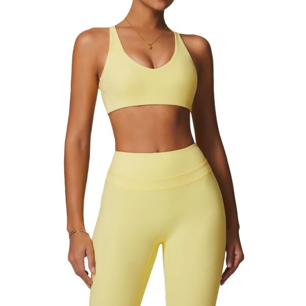 European And American Brushed Tight Back Yoga Bra - Image 2