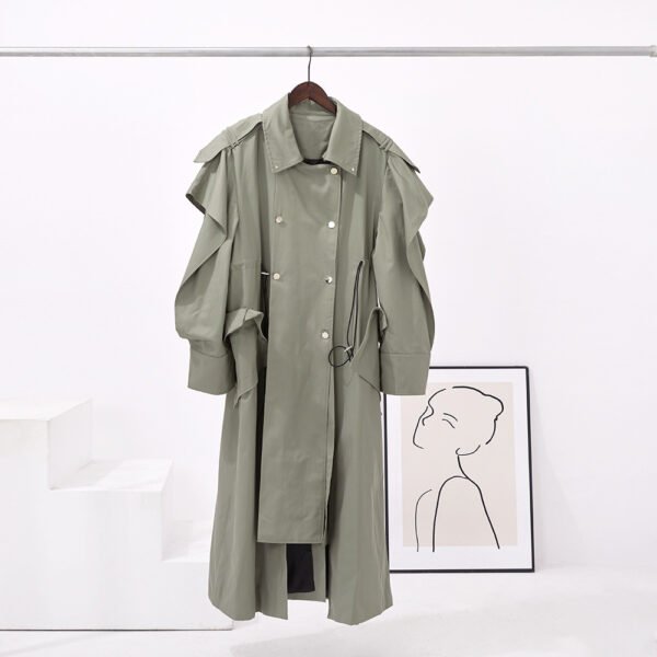 Elastic And Waisted Profile Trench - Image 6