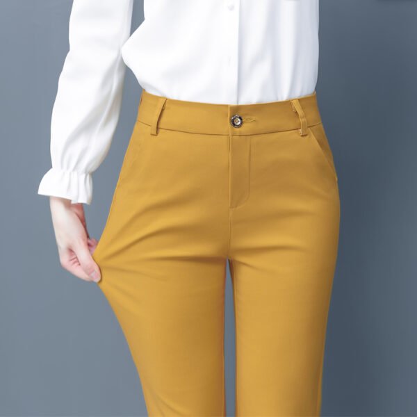 Blue Suit Pants Spring Women's High Waist Career Figure Flattering Drape Skinny Pants - Image 4