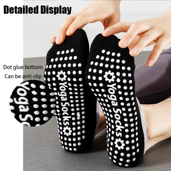 3 Pairs Yoga Socks For Women Non-Slip Grips Straps For Added Balance And Stability Ideal For Pilates Pure Barre Ballet Dance Barefoot Workout - Image 4