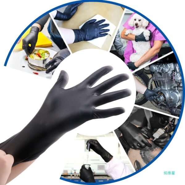 Disposable Black Composite Hand Black Protective Gloves - Image 5